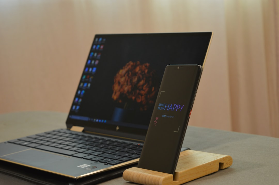 Laptop smartphone work desk workspace 
Work from home wfh
HP Spectre x360
Huawei mate 20 pro